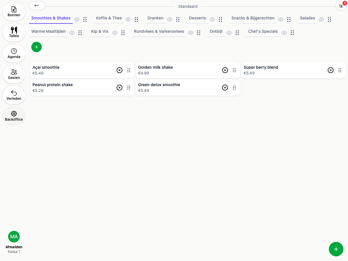 Knoppen inrichten in de backoffice